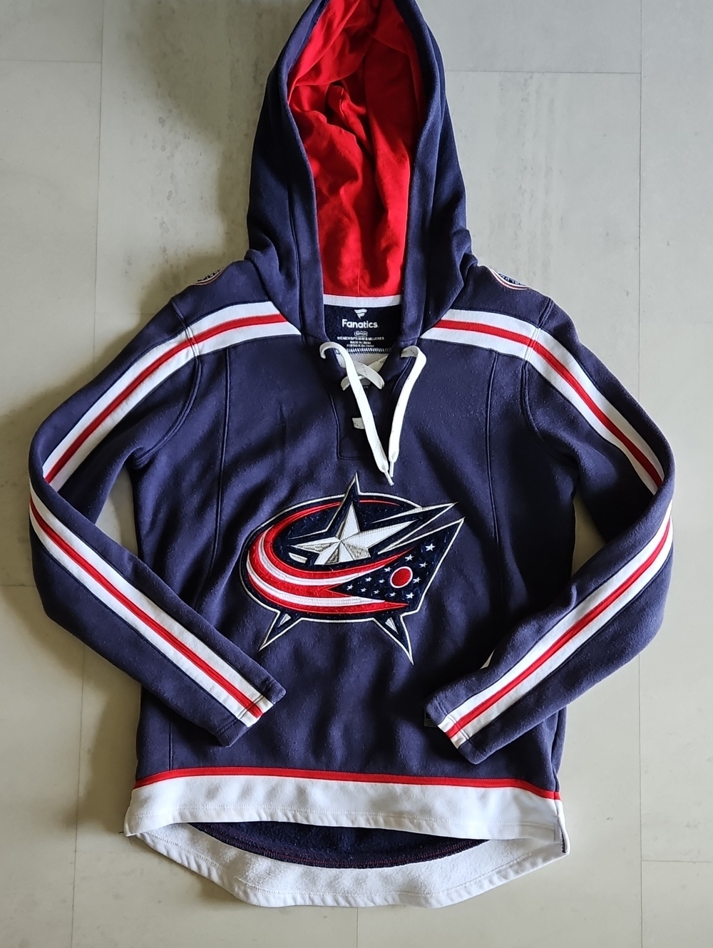 Womens Fanatics NHL Blue Jackets Fleece Lacer Hoodie
